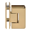 Cologne solid brass beveled shower hinge in French Gold, 90 glass-to-glass pivot (SKU: C0L092FG)