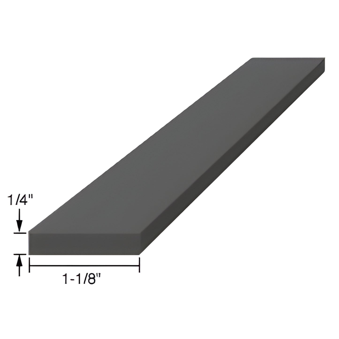 SBEP4 black EPDM setting block, 4 in 1-1/8 in 1/4 in, rectangular glazing support