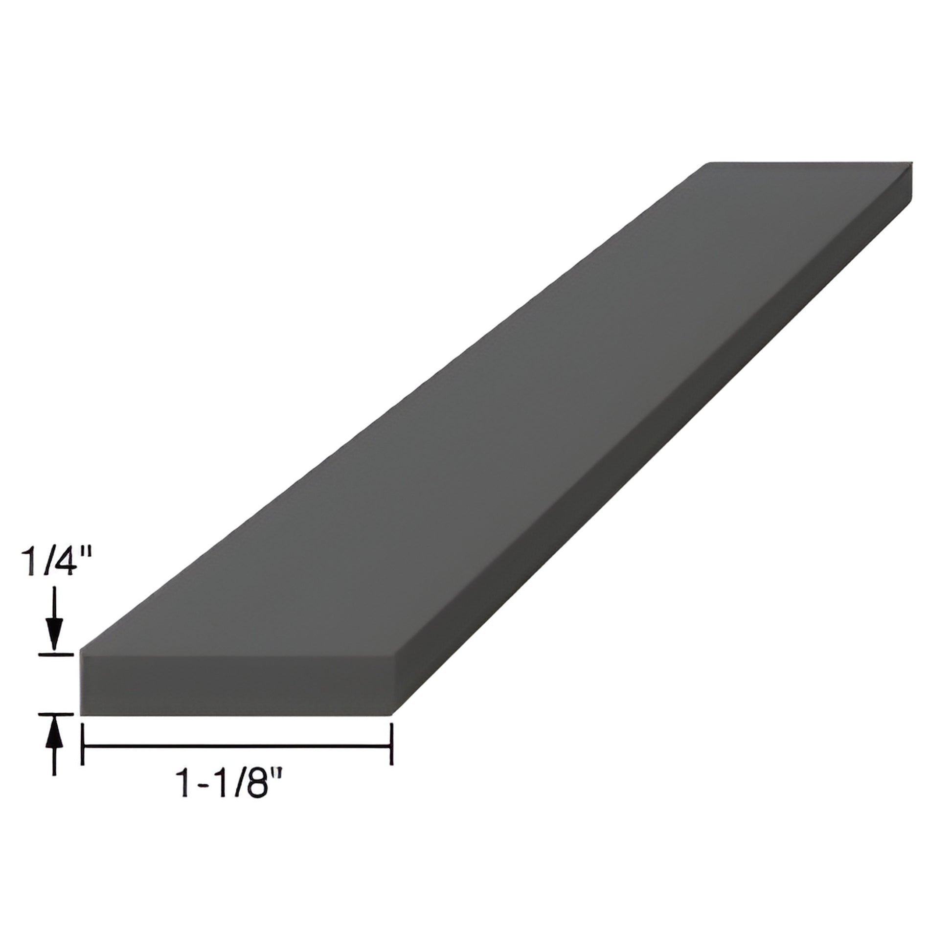 SBEP4 black EPDM setting block, 4 in 1-1/8 in 1/4 in, rectangular glazing support
