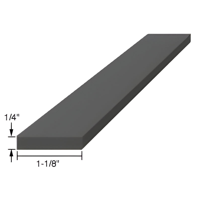 SBEP4 black EPDM setting block, 4 in 1-1/8 in 1/4 in, rectangular glazing support