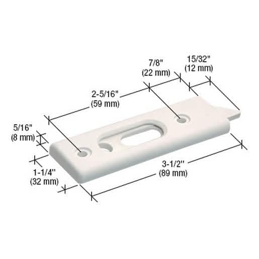 CRL White Tilt Window Latch, 2-5/16" Screw Holes, Durable Replacement Part