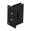 Matte black solid brass wall-mount shower door hinge for 3/8-1/2" tempered glass (Victoria VCT037MBL)