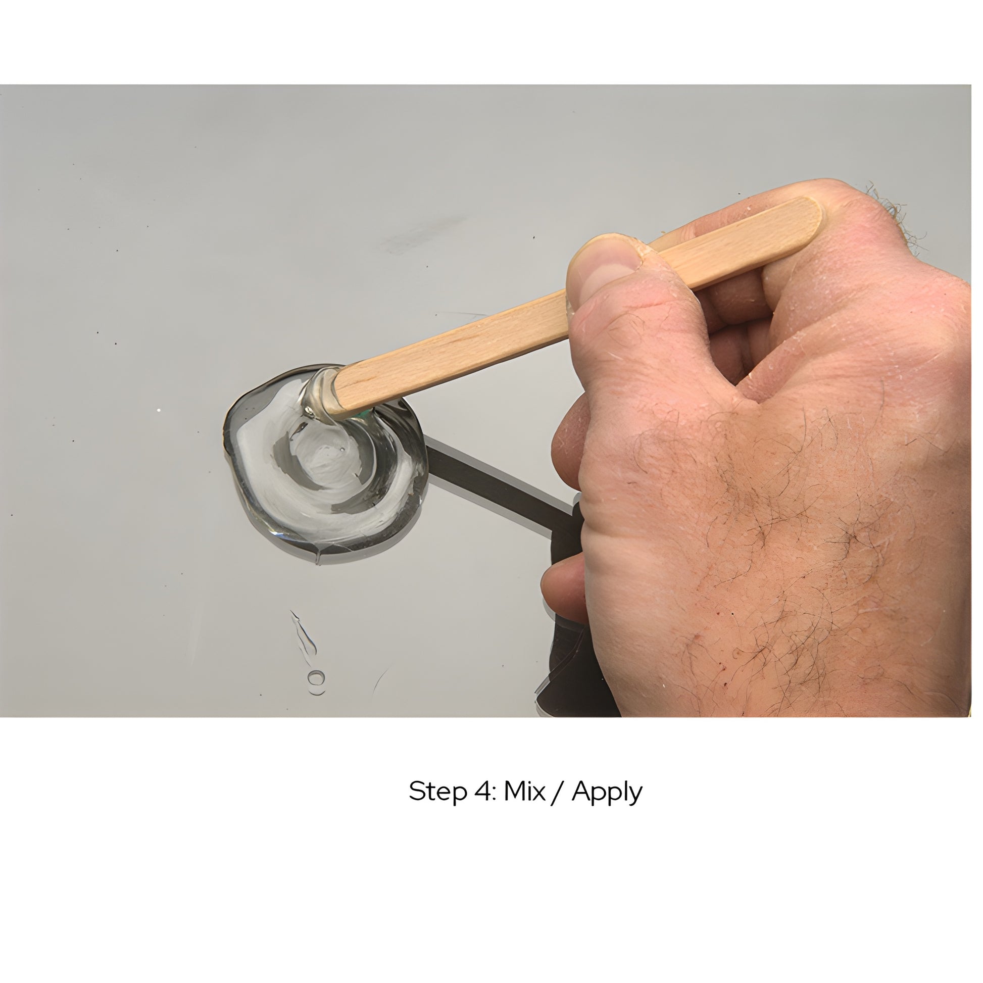 Double/Bubble extra-fast epoxy pouch and wooden stir stick, clear formula - SKU DB04001