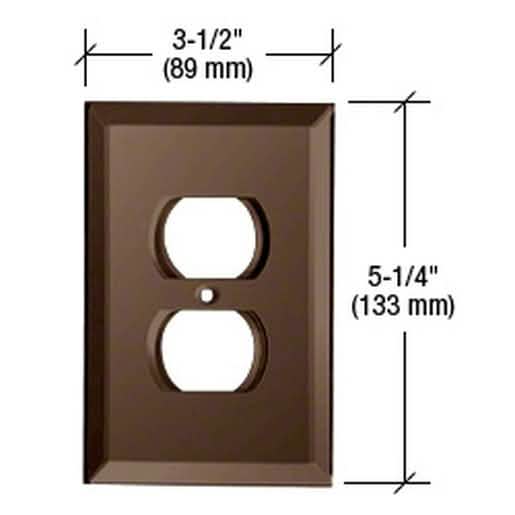 CRL Bronze Duplex Plug Glass Mirror Plate - Elegant design for modern electrical outlets.