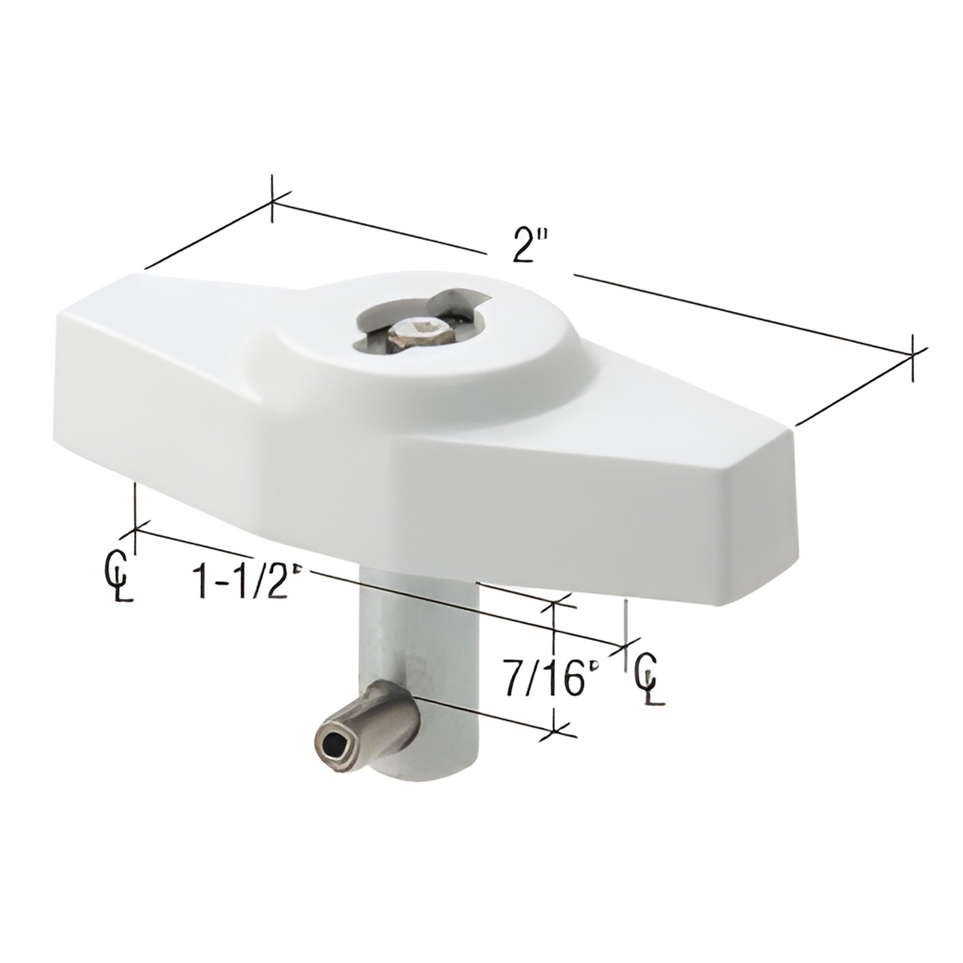 WH02311 access control key lock, clear anodized finish - tamper-resistant, spring-loaded keyed wing handle