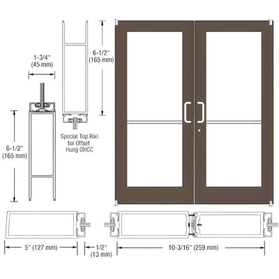 CRL-U.S. Aluminum Bronze Offset Pivot Entrance Door - Black Anodized