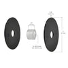RS0BRG1 black 2in soft-plastic standoff gasket set - two black washers and one white grommet for glass protection