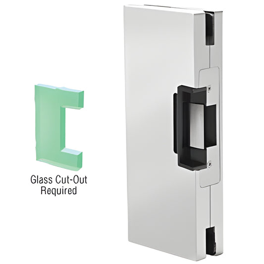 DLEL410SC satin anodized right-hand 4x10" center lock glass keeper for 1/2" tempered glass