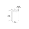 GRLC10PS polished 304 stainless steel low-profile U-shaped cap rail for 12-16mm glass, 10ft length