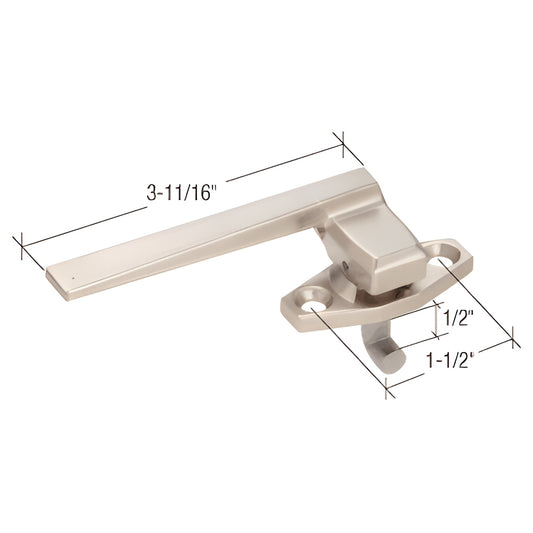 Champagne locking handle for in-swing windows with concealed pawl, 3-11/16" arm - SKU WH25915L