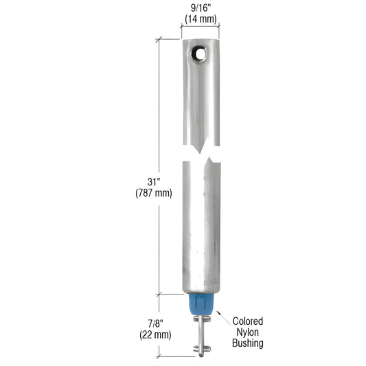 Tubular spiral tilt window balance, 9/16 in x 31 in, blue nylon bushing, 35 lb sash capacity, SKU FH3130