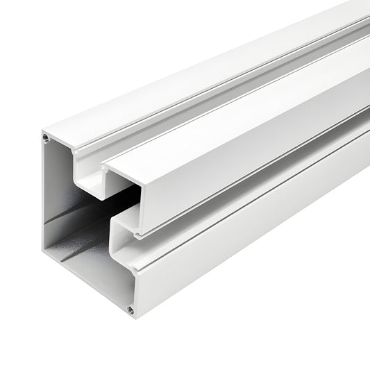 C984W Cielo sky-white aluminum post for glass windscreens/railings, 3.25" front trim, dual glass channels, 84" height