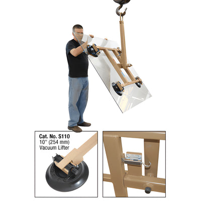 CRL 4-Cup Steel Rotating Tilting Handheld Glass Suction Lifter