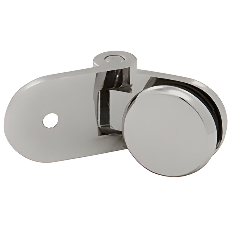 HYDH037BN Hydroslide bi-fold shower hinge, solid brass with brushed nickel finish, round pivot for glass-to-glass mounting