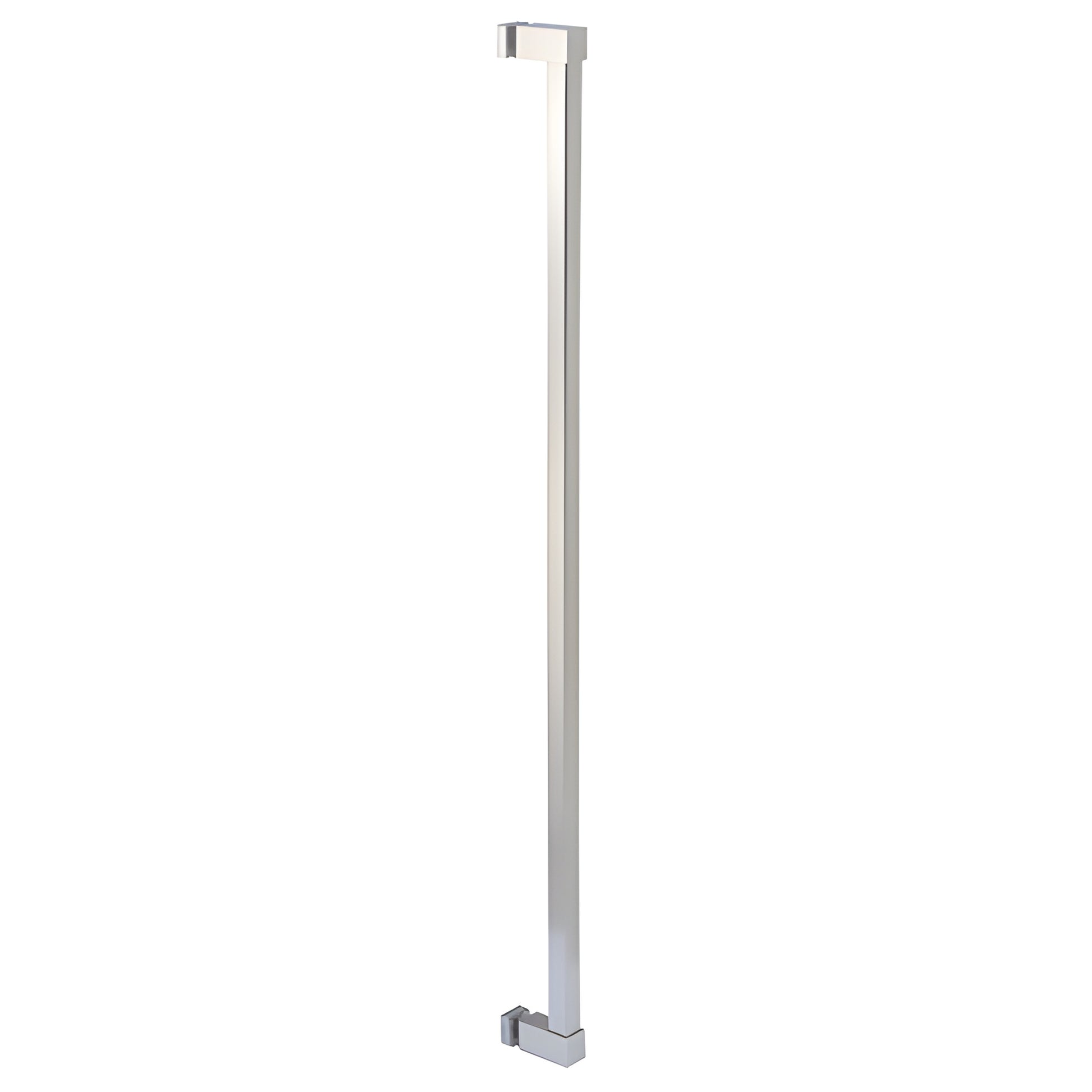 SQC42BS stainless steel 43" single-sided square ladder pull for 3/8-3/4 in glass, brushed finish