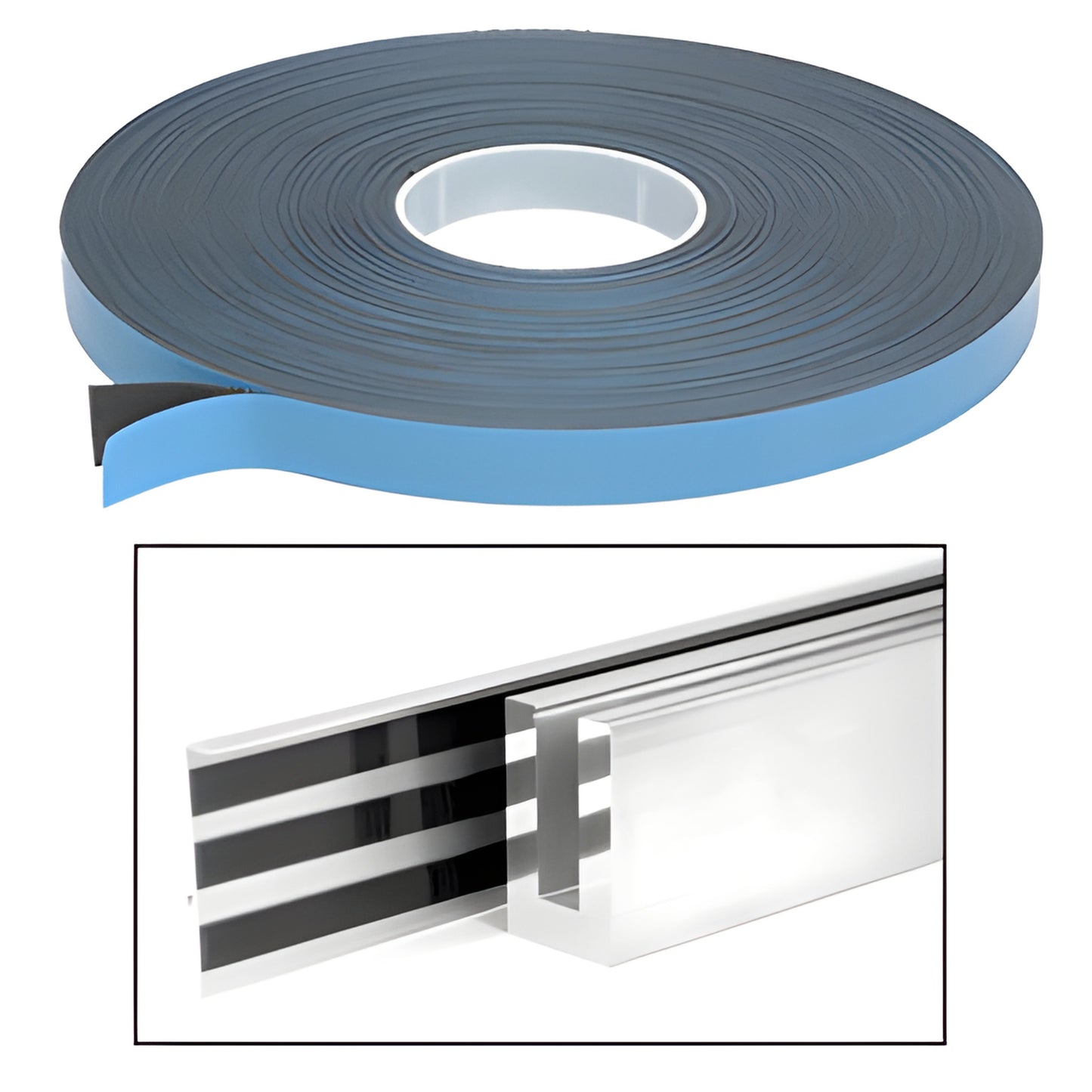 Black 3/4 in acrylic foam bonding tape roll (SKU AT234), double-sided high-tack, 108 ft for trim/signs