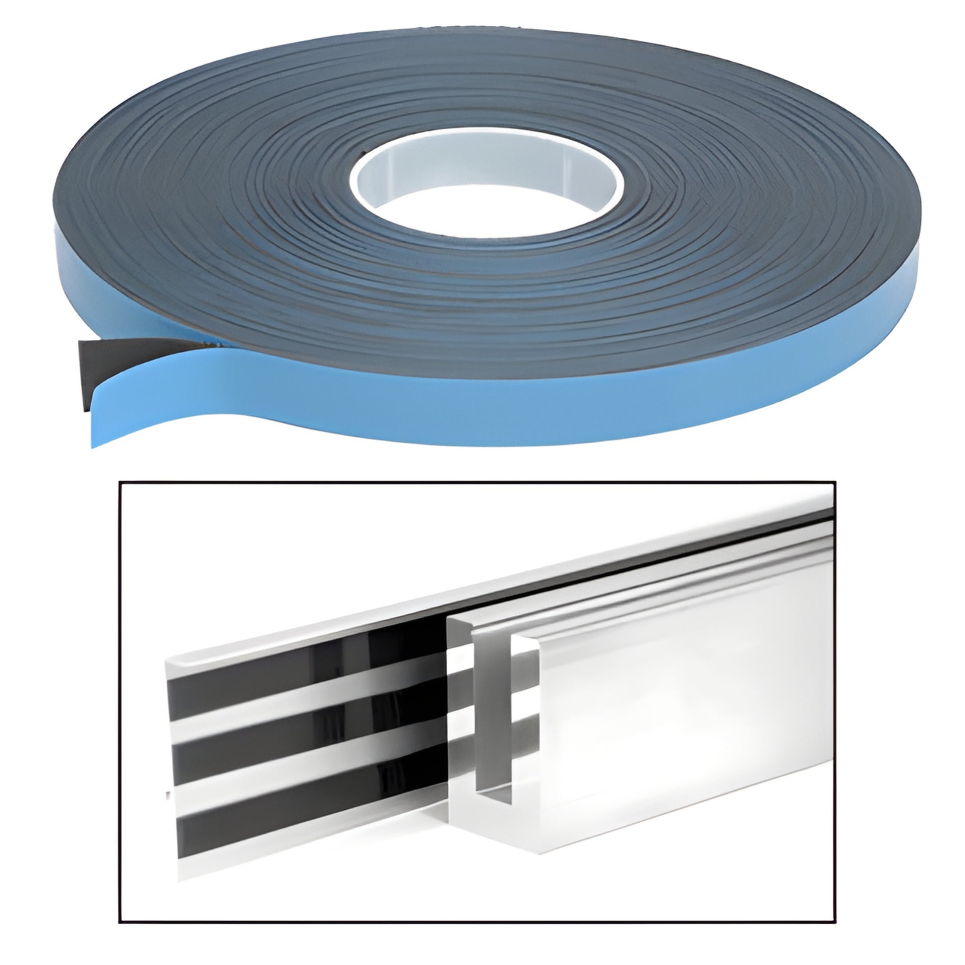 Black 3/4 in acrylic foam bonding tape roll (SKU AT234), double-sided high-tack, 108 ft for trim/signs