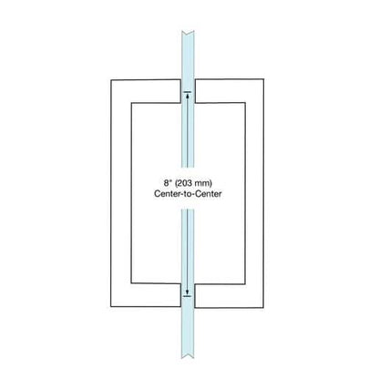 French Gold 8" x 8" SQ Series Square Tubing Back-to-Back Pull Handles - Stylish & Durable