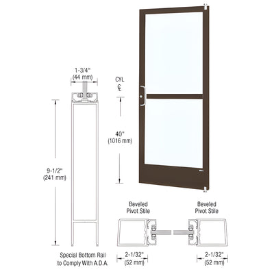 CRL-U.S. Aluminum Bronze Offset Pivot Entrance Door, Black Anodized