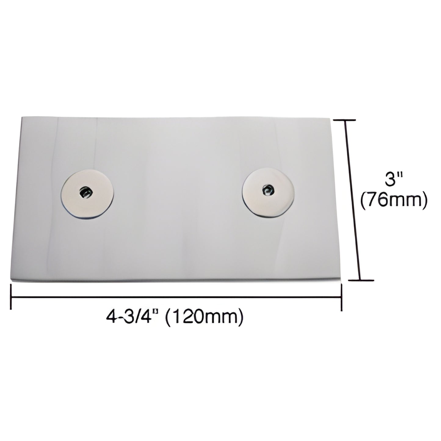 316 stainless link patch bracket for 1/2" tempered glass, rectangular 4-3/4" 3", polished or brushed finish (SKU CLB1BS)