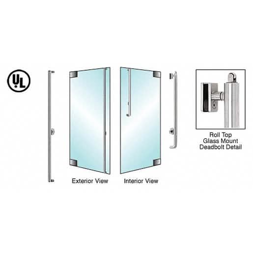 Brushed Stainless Left Hand Reverse Roll Handle for Glass Doors - CRL-Blumcraft®