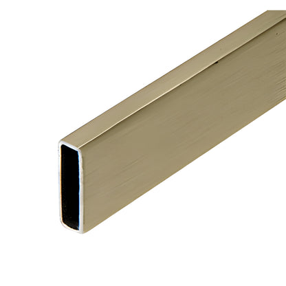 Frameless squared sliding shower system in brushed bronze-top roller rail, one sliding door and fixed panel for 8-10mm glass