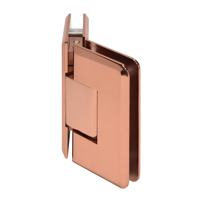 Rose gold beveled glass-to-glass shower hinge (brass), Cologne series, 135 pivot - SKU C0L045RG