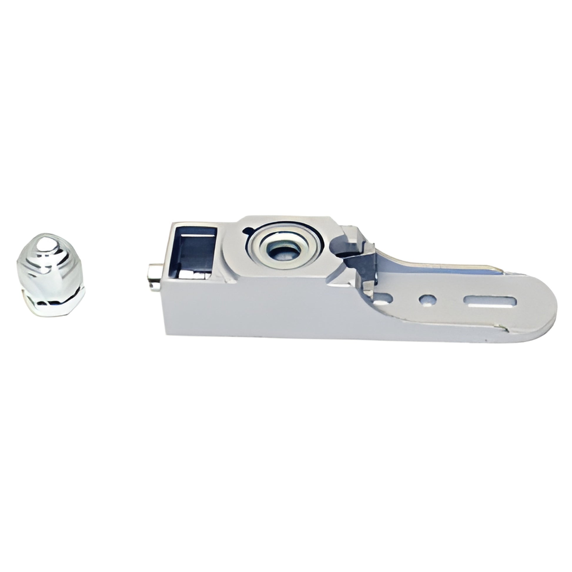 Jackson threshold-mounted bottom pivot set, chrome GE-type, adjustable 3/16" height - SKU 20944