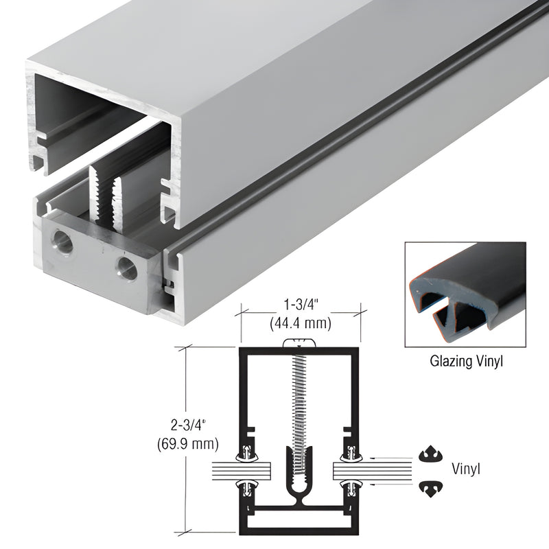 DB47411 clear anodized extruded-aluminum division bar with glazing vinyl and screws, 24 in.