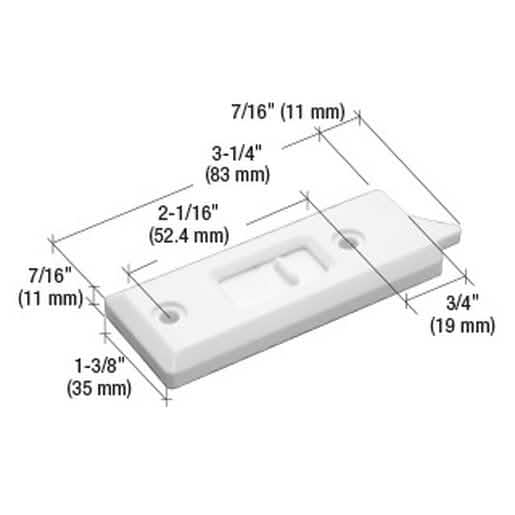 CRL White Tilt Latch, 2-1/16" Screw Holes, Durable Window Hardware Replacement