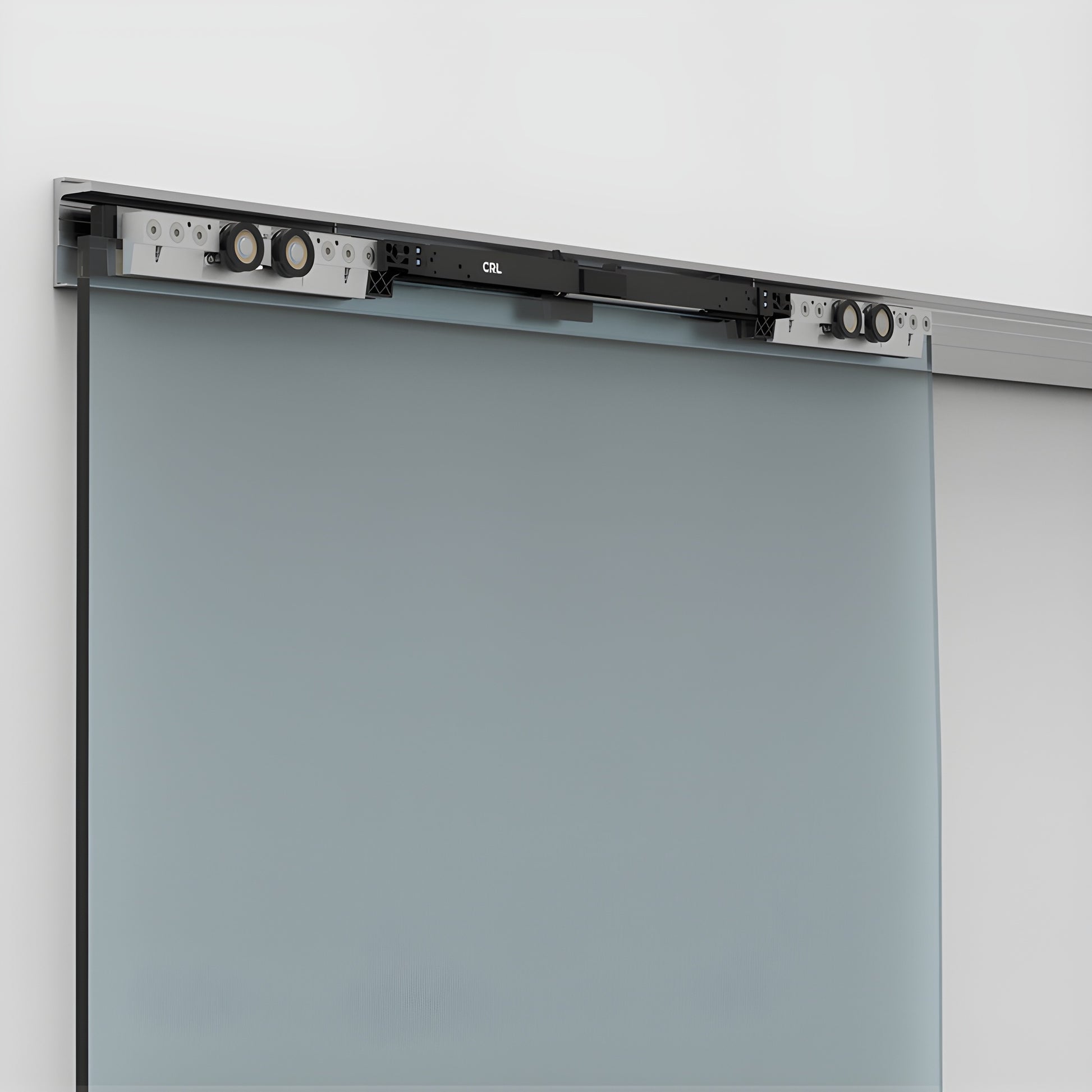 CRL690BSA brushed stainless sliding door kit - 118 in. top-hung track and rollers for 3/8-1/2 in. tempered glass panels