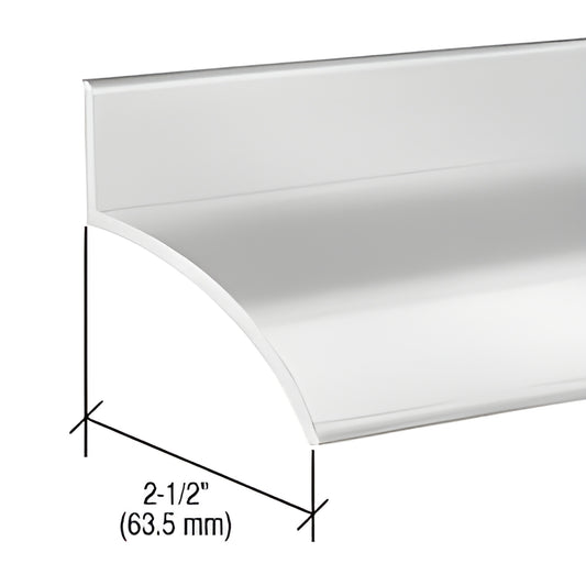 Aluminum 36" door rain drip, 2-1/2" projection, curved profile to deflect water. SKU 155A36