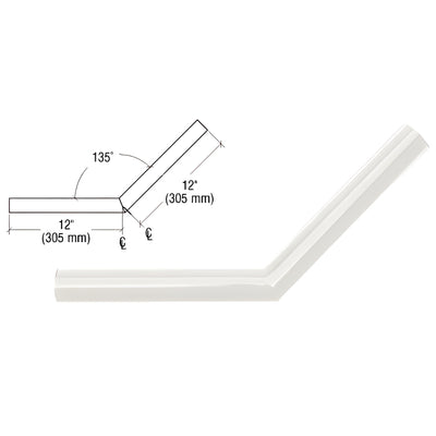 CRL Sky White Quick-Connect 135° Corner Connector for 1-1/2" Tubing