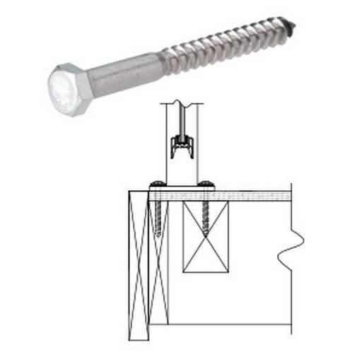CRL 3/8" x 5" Lag Bolt - Durable, high-strength fastener for secure construction projects.