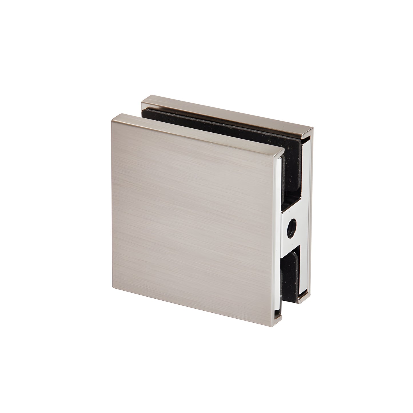 CRL Zero Clamp CCS4BN - brushed nickel solid brass concealed shower clamp for 3/8-1/2 in. glass