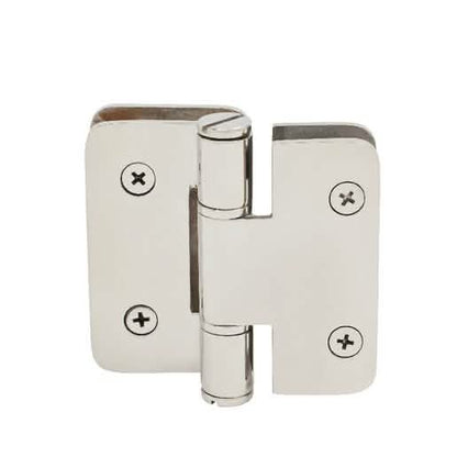 CRL Zurich 02 Series Glass-to-Glass Bi-Fold Hinge - Polished Stainless, 180° Outswing