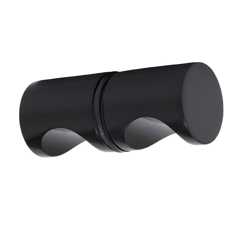 Matte black solid-brass Crescent back-to-back shower door knob, 1" diameter (SKU SDK140MBL)