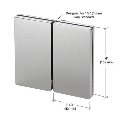 CRL 316 Polished Stainless 180° Glass-to-Glass Hinge - Durable and Stylish Design