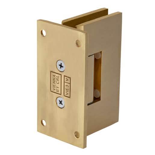 Satin Brass Vienna 337 Series Adjustable Wall Mount Hinge with Full Back Plate