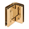 Cologne solid brass beveled shower hinge in French Gold, 90 glass-to-glass pivot (SKU: C0L092FG)