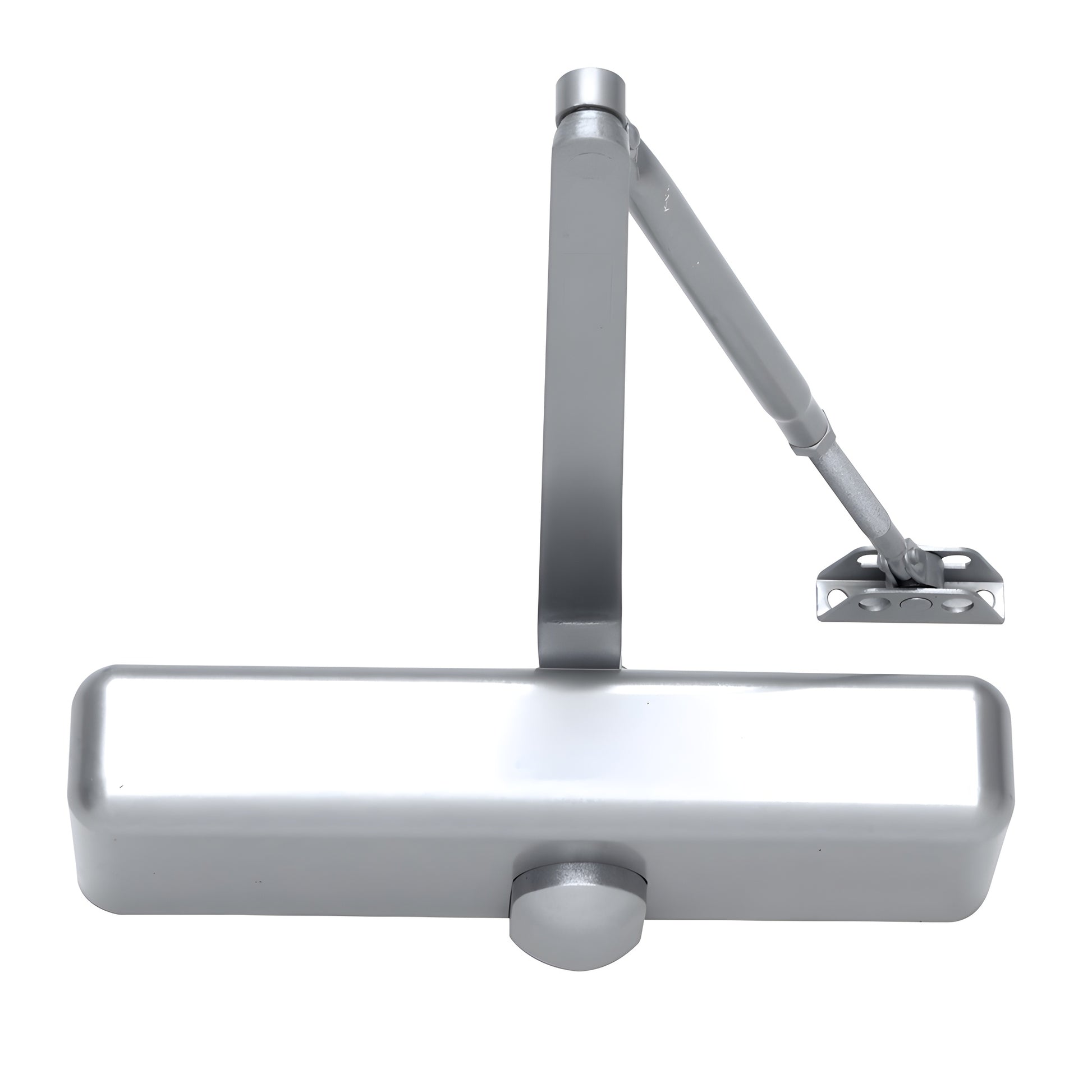 PR80A aluminum surface-mounted door closer with adjustable parallel arm, slim cover, 9-3/4" body.