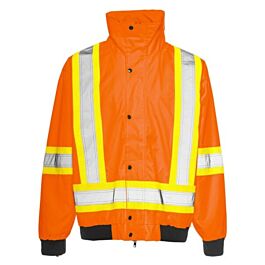 6 - in -1 Winter Traffic Jacket, 4" Reflective Tape, Orange, Large- 1 Each