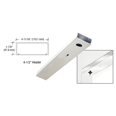 CRL Polished Stainless Steel 4.5" x 36" Glass Door Header
