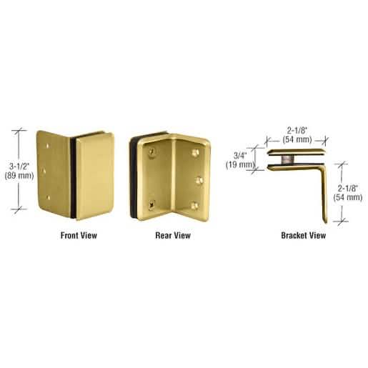 CRL Satin Brass Pinnacle & Prima Wall Mount Bracket - Elegant, Durable Shower Hardware