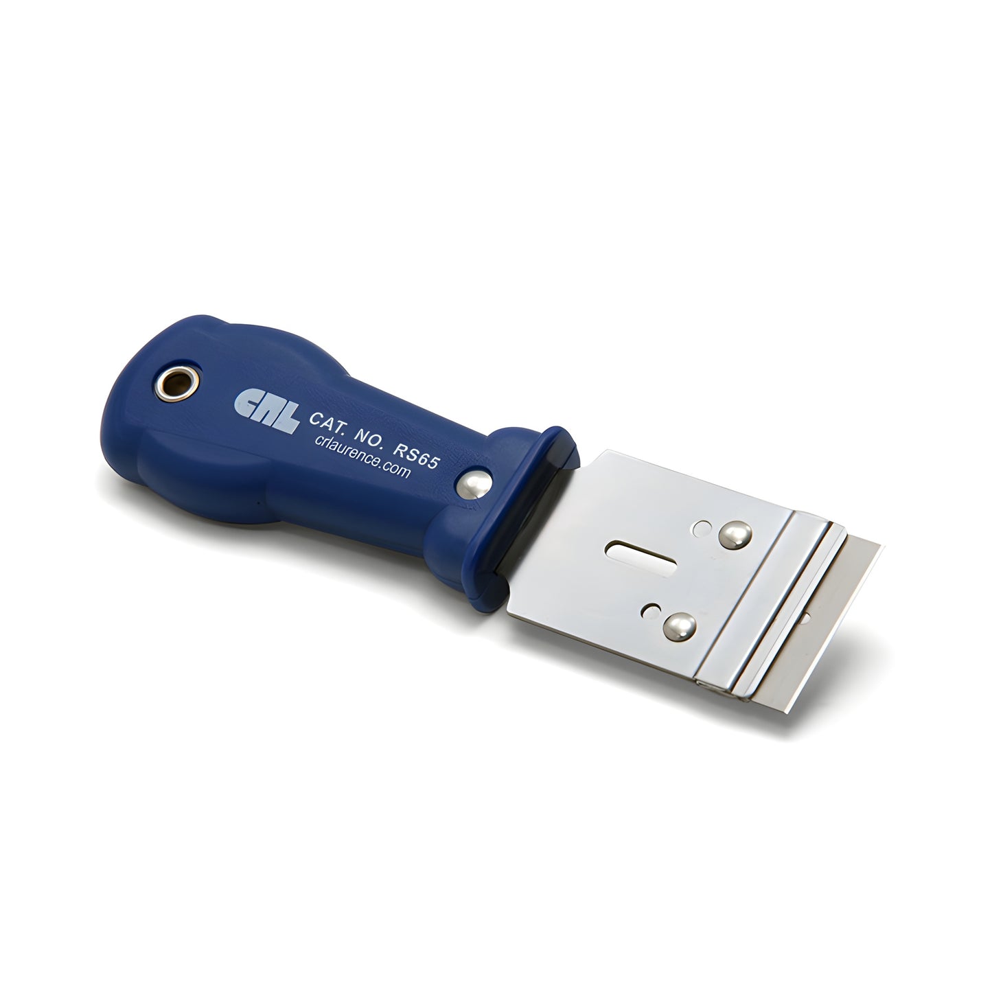 CRL RS65 razor blade scraper, blue plastic handle with metal blade holder, 6.5 in.