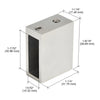 Polished stainless steel adjustable-height wall track holder kit with screw and inserts (SERAHW2PS)