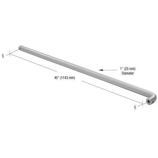CRL Clear Anodized Astral Push Bar for 48" Door - Durable and Stylish Safety Solution
