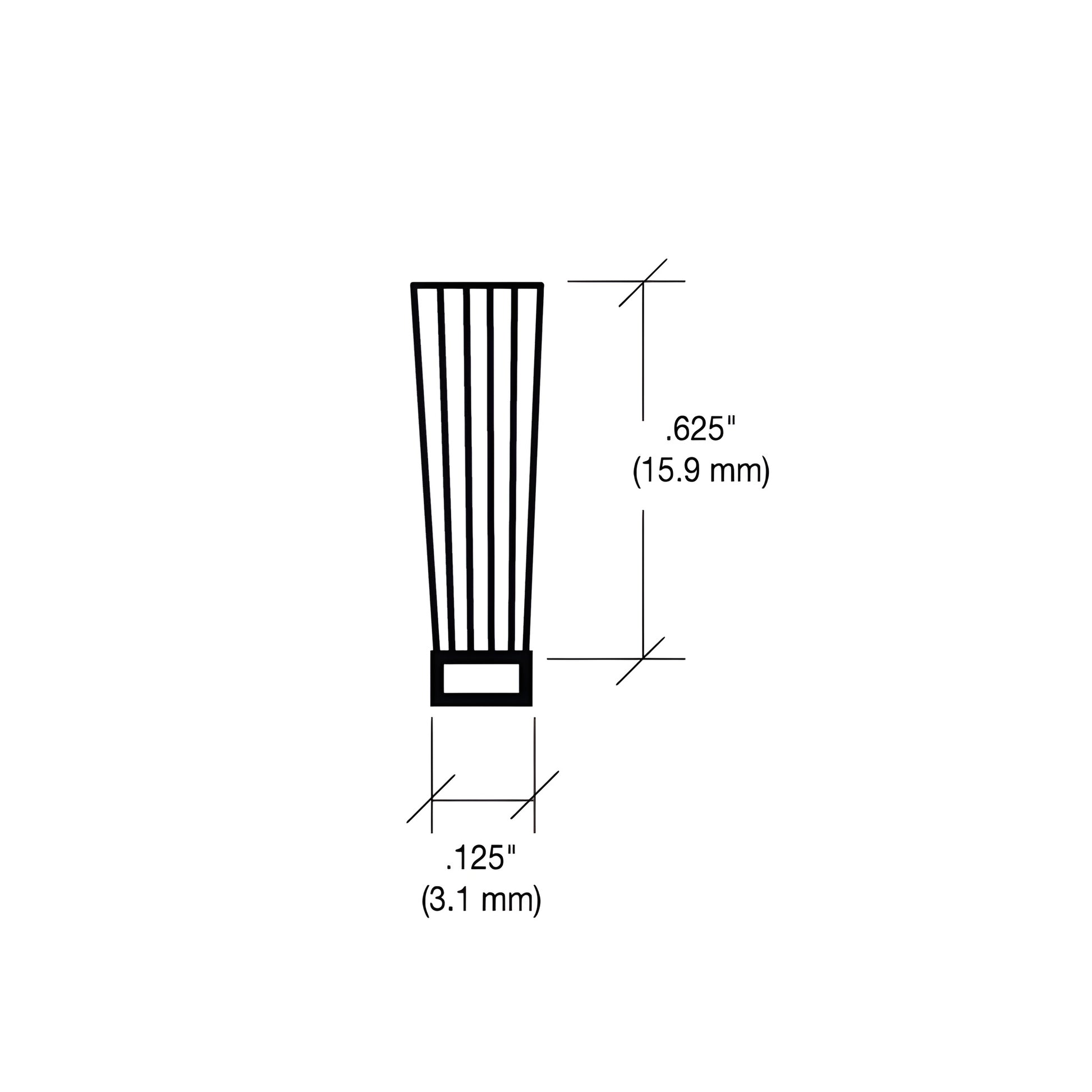 W562C black astragal pile weatherstrip with white polypropylene backing - replacement seal for Vanguard Security doors.