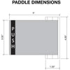 Bronze universal push-pull door paddle (DL2162DU) with cam plug, reversible for left/right commercial deadlatches.