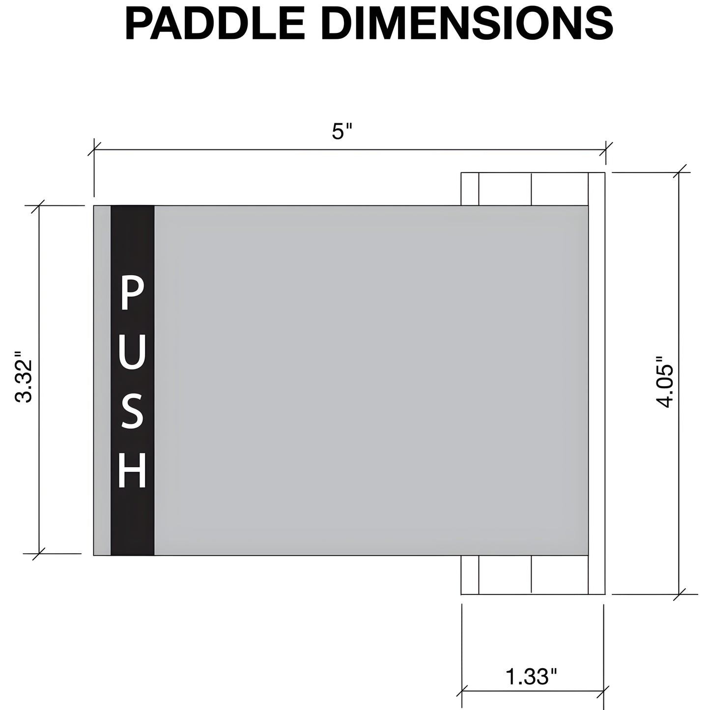 DL2162BN brushed-nickel universal push-pull paddle with cam plug, field-reversible for left/right doors
